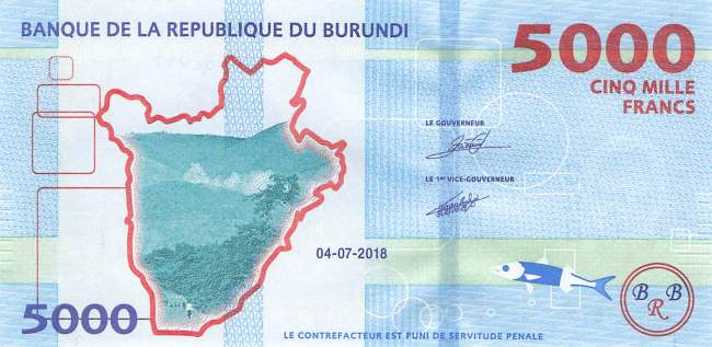 Burundi p53b 5000 Francs 2018